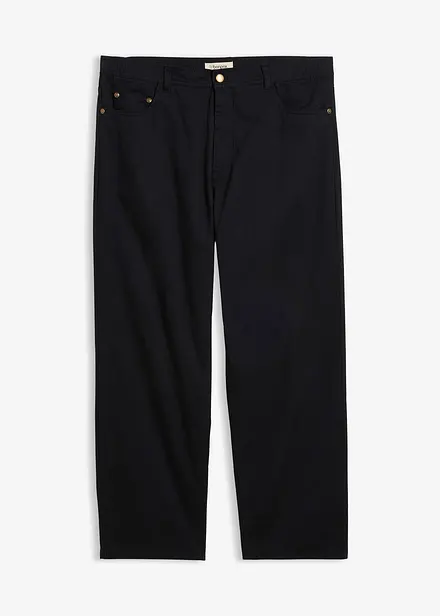 Pantaloni in twill loose fit con elastico in vita, straight