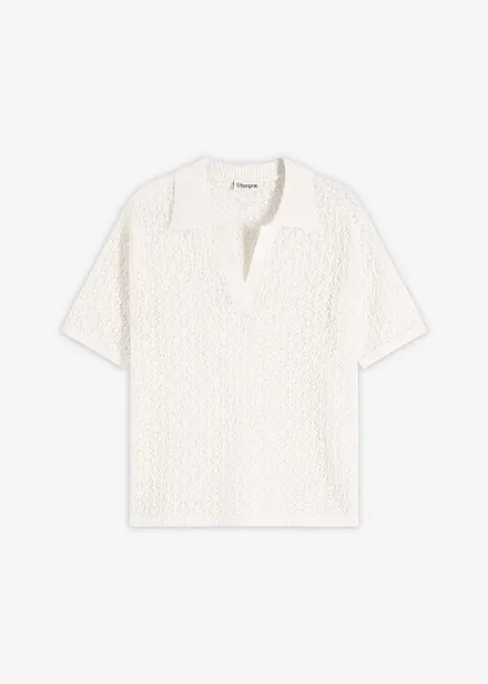 Maglione traforato a maniche corte