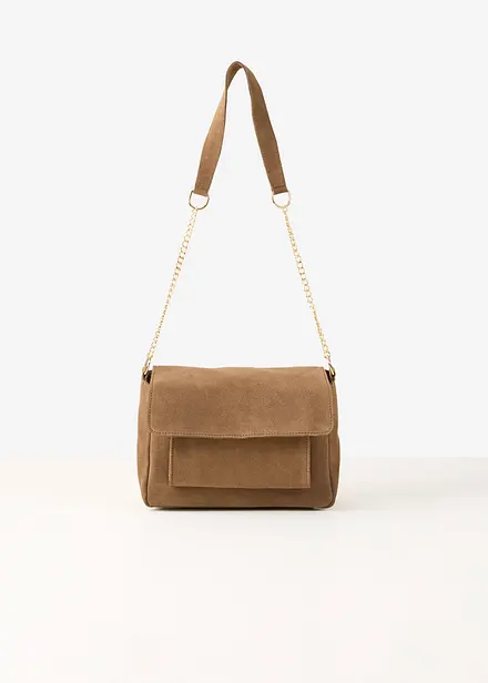 Borsa a tracolla in similpelle scamosciata