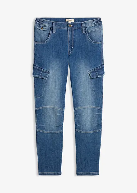 Jeans cargo leggeri comodi in vita, regular fit straight