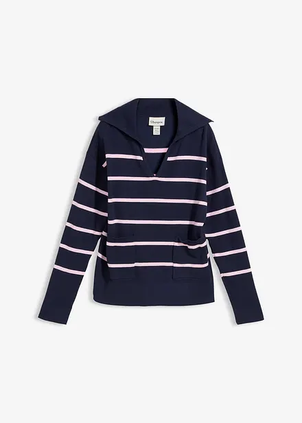 Maglione a polo in filato fine