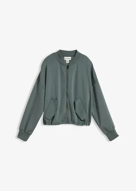 Bomber oversize in morbido misto viscosa effetto neoprene