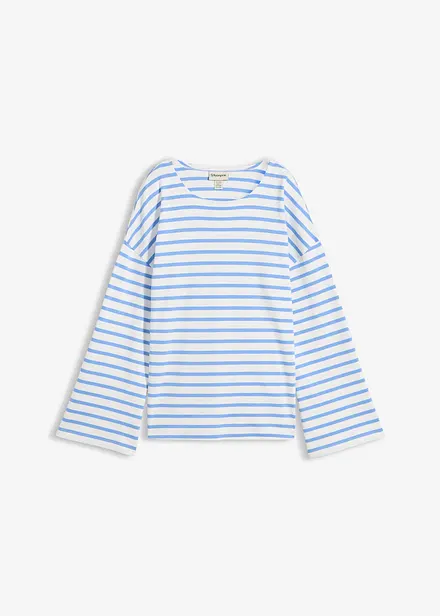 Maglia a maniche lunghe a righe in cotone biologico