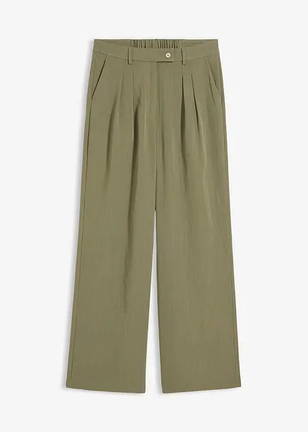 Pantaloni in misto viscosa con bottone decorativo