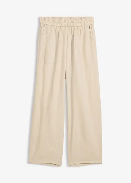 Pantaloni barrel in misto lino leggero