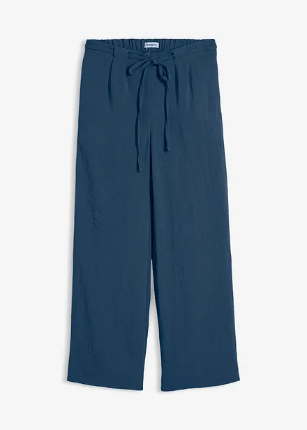 Pantaloni culotte in misto viscosa fluente