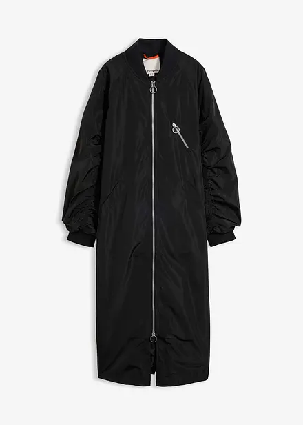 Cappotto blouson con colletto in maglia