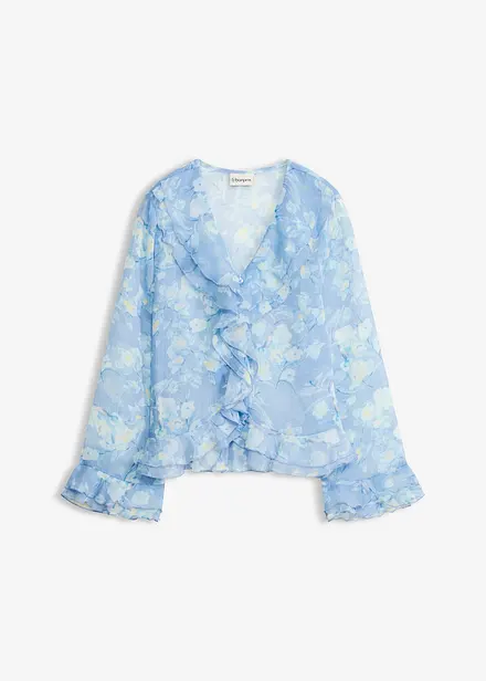 Blusa di chiffon con volant