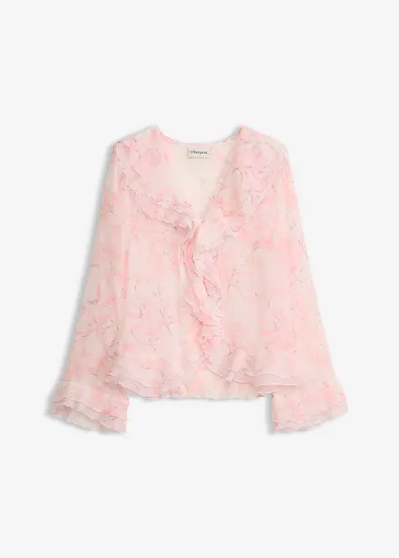 Blusa di chiffon con volant