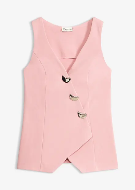 Blazer smanicato con bottoni decorativi