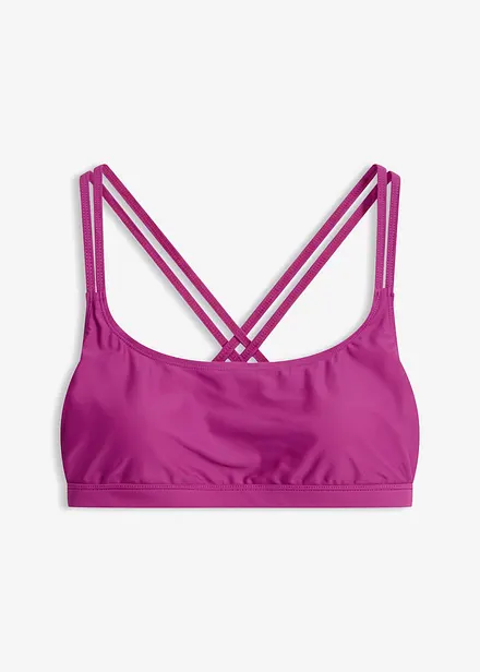 Reggiseno a bustier per bikini con spalline incrociate