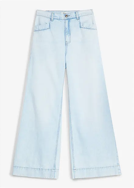 Jeans wide leg, vita alta
