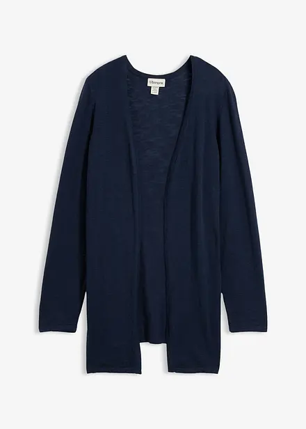 Cardigan in puro cotone fiammato leggero