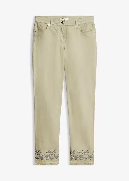 Pantaloni in twill con ricami
