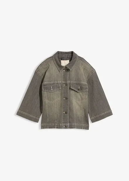 Giacca di jeans con maniche a 3/4