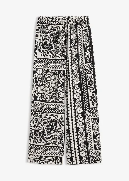 Pantaloni con elastico in vita in misto viscosa fluente