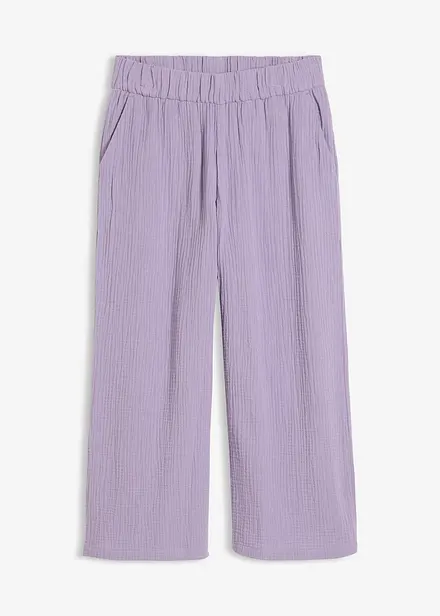 Pantaloni larghi in mussola di cotone