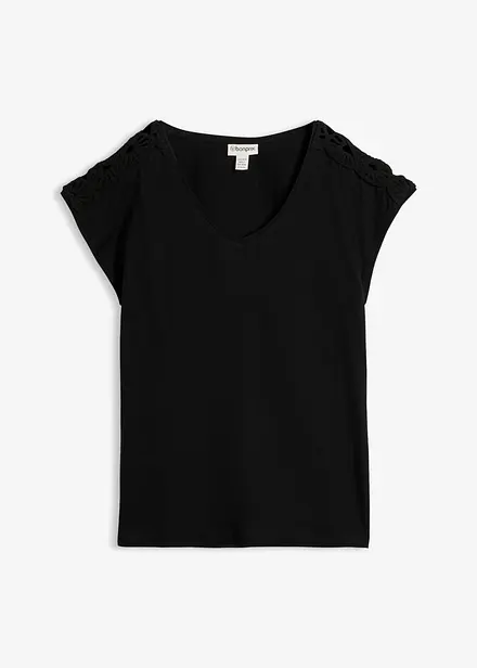 Maglia con inserti effetto uncinetto