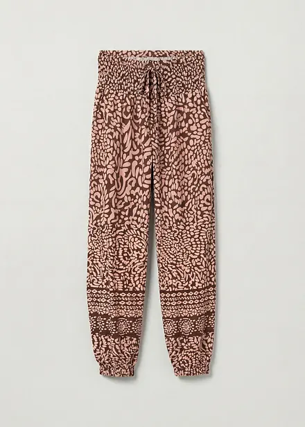 Pantaloni con elastico in vita in viscosa fluida