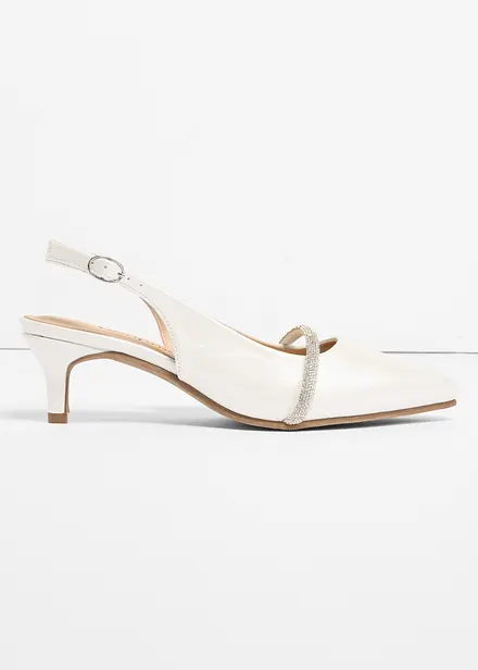 D&eacute;collet&eacute; slingback con brillantini