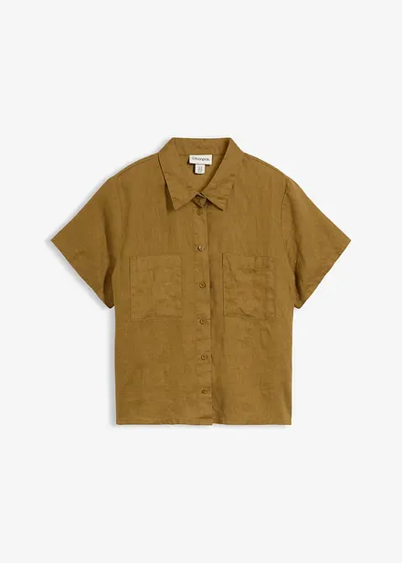 Camicetta a maniche corte in puro lino