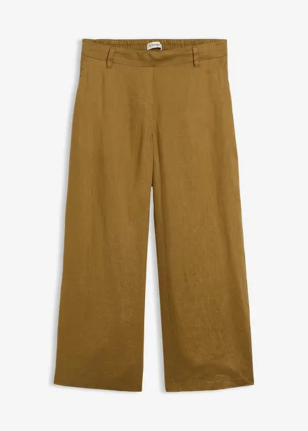 Pantaloni culotte in puro lino