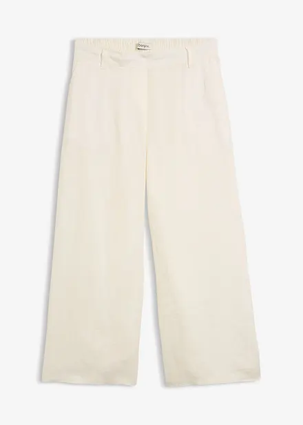 Pantaloni culotte in puro lino