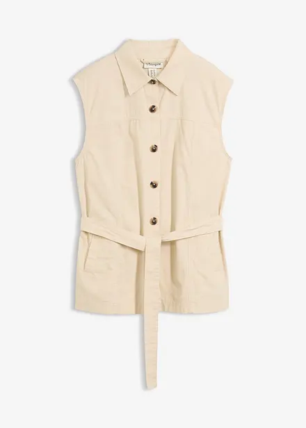 Gilet di cotone con cintura