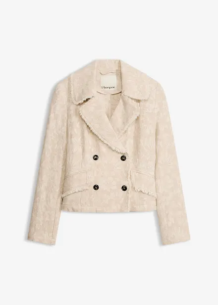 Giacca in jacquard di cotone con percentuale di lino