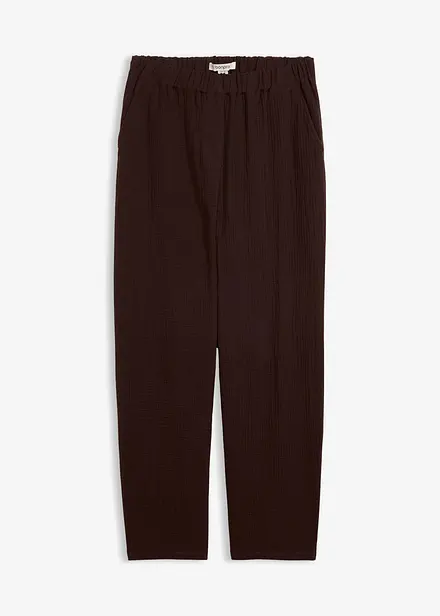 Pantaloni barrel in mussola di puro cotone