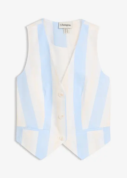 Blazer smanicato effetto lino