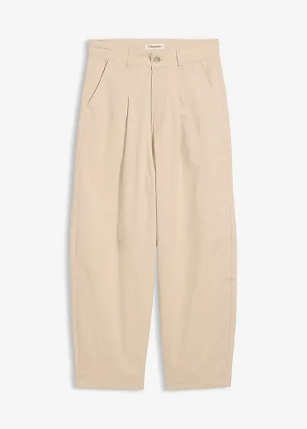 Pantaloni culotte leggeri in twill con effetto palloncino