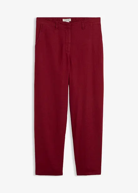 Pantaloni barrel in misto lino e viscosa