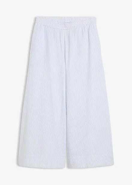 Pantaloni culotte larghi in seersucker