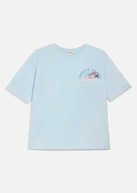 T-shirt loose fit in puro cotone biologico con stampa grande dietro