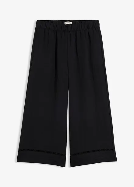 Pantaloni culotte in misto viscosa fluente