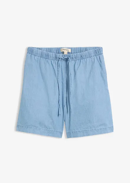 Shorts di jeans con vita elasticizzata, vita media