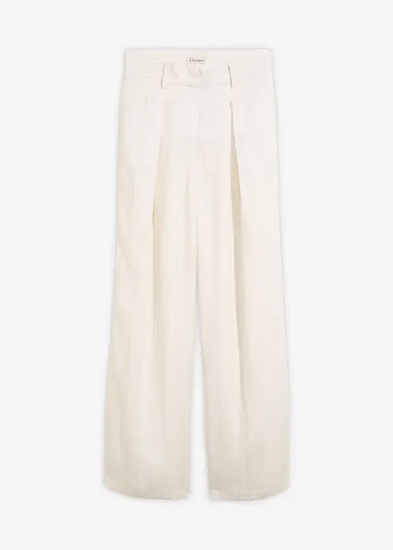 Pantaloni estivi in misto viscosa con pinces