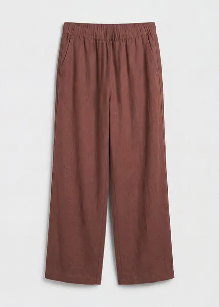 Pantaloni culotte in misto lino