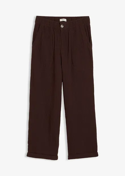 Pantaloni culotte in mussola di puro cotone