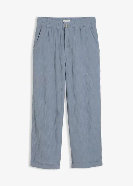 Pantaloni culotte in mussola di puro cotone
