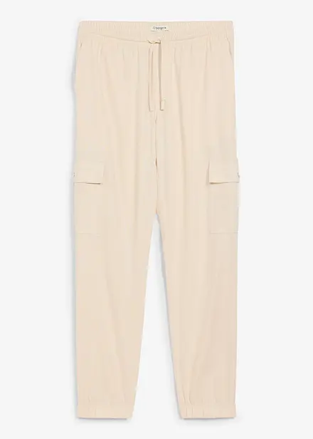 Pantaloni jogger cargo in misto cotone fresco