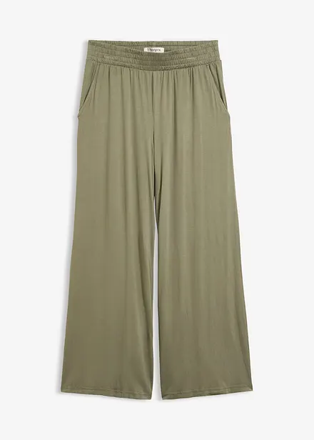 Pantaloni cropped in jersey di misto viscosa fluido