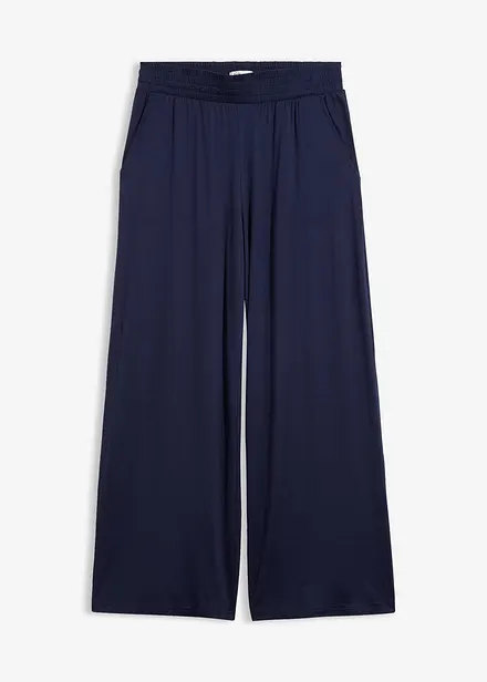 Pantaloni cropped in jersey di misto viscosa fluido