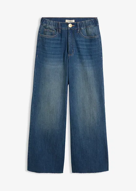 Jeans cropped wide leg, vita alta
