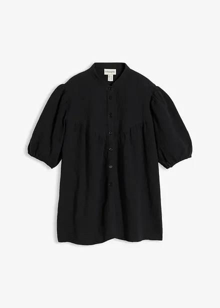 Blusa a maniche corte in mussola ariosa