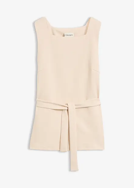 Top in piquet con cintura da annodare