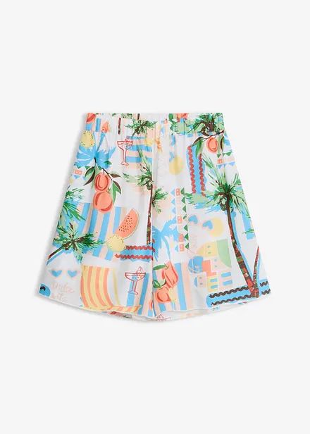 Shorts da spiaggia in misto viscosa fluido