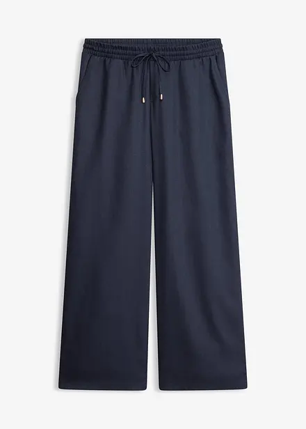 Pantaloni larghi in misto lino