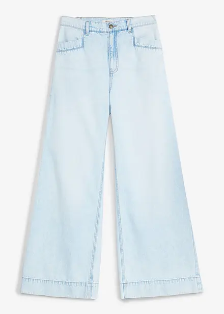 Jeans wide leg, vita alta